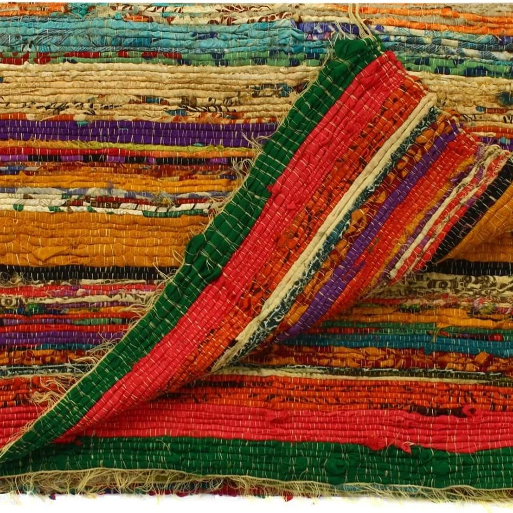 Chindi Cotton Rag Rugs 100% Eco-Friendly, 2-in-1 Reversible Multipurpose